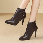 Terava ninaga pahkluuni saapad naistele, peenikese kontsaga, k&otilde;rge kontsaga kingad naistele, 2024 trend, uued kleidikad, elegantsed pumbad, moodsad Chelsea saapad naistele 39 pruun