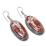 Natural Red Snakeskin Gemstone 925 Sterling Silver Jewelry Earring 2.13 t1j81