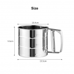 1 tk roostevabast terasest jahus&otilde;el k&uuml;psetuspulbersuhkru loksuti jaoks koos k&auml;sitsi pressitud disainiga peene v&otilde;rguga jahus&otilde;elaga