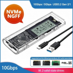 M.2 NVME/NGFF kaheprotokollilise SSD korpuse l&auml;bipaistev k&otilde;vaketta &uuml;mbris USB3.2 C-t&uuml;&uuml;pi intelligentse kuvari SATA SSD-adapteriga NGFF and NVME