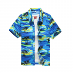 Suvised meeste Hawaii vabaaja kraega s&auml;rgid l&uuml;hikeste varrukatega n&ouml;&ouml;biga kookosp&auml;hklipuu printiga rand lilleline mood vintage r&otilde;ivad M