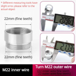 16 18 20 22 24mm G3/4 G1/2 kuni M22 pistikud k&ouml;&ouml;giaeraatori mullitaja veepuhasti adapteri kraani pikendamise pikkusega adapterid