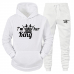 Unisex KING QUEEN Paar dressipluuside komplekt - Piiri&uuml;lene spordikost&uuml;&uuml;m M