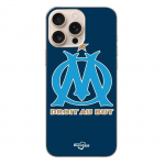 Coque Iphone 16 Pro - Maniacase - Logo OM - Souple - Bleu - Protection quotidienne sinine