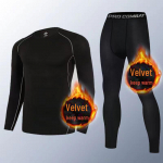 Meeste talvine kiirkuivav termofitnessi &uuml;likond: Pikkade varrukatega jooksu- ja treeningpesu two piece suit; M