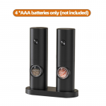 Elektriline Soola- ja Pipraveski Komplekt, Automaatsed Pipraveskid Reguleeritava J&auml;medusega - Patareitoitel V&uuml;rtsisegaja LED-valgustusega must