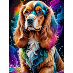 Teemantmaal, v&auml;rviline loomtikandid koer, uus saabunud kingipilt kivikividest, k&auml;sitsi valmistatud kodukaunistus Full Round 20x30CM