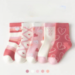 5 paari/partii Lapsed Pehmed sokid Armastus S&uuml;dame Lilleprint Baby Girl Sokid S&uuml;gis Talv Soe Laste Keskmise Toru sokid 4-6Y