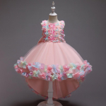 Laste v&auml;ikelaste t&uuml;drukute kleit varrukateta vibu s&otilde;lmega 3D lillega printsessi kleidid Laste tutu t&uuml;drukute palli kleit 110cm
