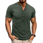 Meeste l&uuml;hikeste varrukatega Henley s&auml;rgid Suvine n&ouml;&ouml;biga T-s&auml;rgid Casual Basic Tee Soild T-s&auml;rgid Pehmed Mugavad topid Klassikaline sportlik Fit T-s&auml;rk meestele XXXL roheline
