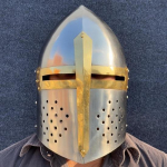 Templari ristis&otilde;duri kiiver Autentne kiiver 12. sajand Keskaja suur kiiver Cosplay, Rekvisiit, N&auml;itus, Koopia, LARP