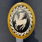 60,96 cm Pegasus Autentsed Kilbid Kreeka Hopliit Hobuselahing Kulunud Cosplay Kilp Kodu ja kontori kaunistus Parim kingitus armastusele