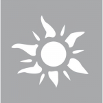 Pochoir 8 x 8 cm Soleil - Graine cr&eacute;ative {couleur}