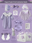 V&auml;ike Printsess Beebikinkide Karbike: Puhas puuvillane lilla komplekt vasts&uuml;ndinud t&uuml;drukutele Size 59 (Newborn - 1 month)