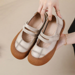 Uued s&uuml;gisesed v-kaelusega kingad naiste mary jane mokassiinid naiste lakoonilise rihmaga lehmanahast baleriinad naiste luksuslik madal mokassiin CN 39