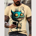 Suvine meeste T-s&auml;rk Street Casual L&uuml;hikeste varrukatega Multikas 3D-tr&uuml;kk Naljakad loomadega T-s&auml;rgid Mood Streetwear Meeste riided S