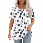 Naiste T-s&auml;rgid, plisseeritud &uuml;markaelus, kleit, vabaaja pluusid, tr&uuml;kiga l&uuml;hikeste varrukatega suvised topid. L beež