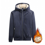 S&uuml;gis- ja talvine kapuutsiga kardiganjakk pluss sametpolsterdatud soe jakk plusssuuruses meeste jope L