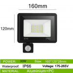 LED PIR Liikumisandur IP66 Veekindel AC175V-265V LED Prožektorid 200W 150W 100W LED Rippuv V&auml;lis V&auml;lis Seinalamp Prožektor 30W valge