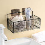 Must seinale paigaldatav vannitoariiul du&scaron;&scaron; &scaron;ampooniriiuli k&ouml;&ouml;k maitseainete hoiukoht 25*13*13cm must