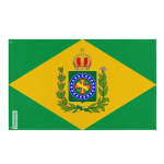 Drapeau &ndash; Empire du Br&eacute;sil &ndash; 64 x 96 cm &ndash; Pol&uuml;ester &ndash; J&auml;lje rekto/verso &ndash; &OElig;illets en fer