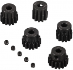 Terasest hammasrataste komplekt 11T-15T M1 harjadeta RC-mootoritele 1:8 | Vastupidav metall | Sobib Monster-, Buggy-, Veoautomudelitele, Must must