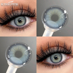 EYESHARE 2pcs Gray Color Pupils for Eyes Natural Brown Eye Makeup Contacts Annual Cosmetic Lens