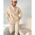 Kevad- ja s&uuml;gisnaiste moekas n&ouml;&ouml;bitav kraega kapuutsiga pusa ja lahtiste p&uuml;kste komplekt S aprikoosi