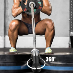 Base Attachment for Barbell Portable Floor Swivel Adults Rubber Ball Fits 2.36 inch Bar