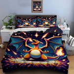 10 suurust Pok&eacute;mon Charizardi tr&uuml;kiga voodipesukomplekt 3 osa Komplekt Voodi Kuninglik suurus Padjap&uuml;&uuml;r T&auml;iskasvanu Voodikate Magamistoa Voodikomplekt Kingitusteks AU Single 140X210cm