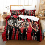 Kiss B&auml;ndi Voodipesukomplekt &Uuml;hekohaline Rockb&auml;ndi Tekikott Kahekohaline Queen King Twin Suurus Poistele T&auml;iskasvanutele Pehme Tekikoti Komplekt Kingitus 70x133cm 2pcs