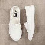 Kevadine Uus L&otilde;uendkingad Naiste Korterid Vabaajajalatsid Valged Kingad Korea Versioon Slip-On Kingad &Otilde;pilaste Madala Suuga &Uuml;hed Kingad 35 valge