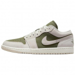 Air Jordan 1 Low Medium Olive Unisex tossud Roheline Sail Valge-Kivipuu-Pruun HV4089-201 44
