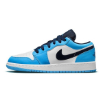 Air Jordan 1 Low GS UNC Laste tossud Valge University-Blue Obsidian 553560-144 36
