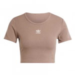 Adidas Originals Essentials Br&auml;ndi logo Nahas&otilde;bralik Mugav L&uuml;hikeste varrukatega T-s&auml;rk Naiste T-s&auml;rgid Pruun JC9030 M