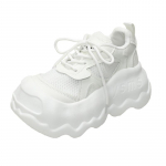 Moodsad armsad &uuml;mmarguse ninaga platvormkingad naistele PU v&otilde;rk hingav paelkinnitusega mugavus 8CM paksune p&otilde;hi vulkaniseeritud kingad Zapatillas De Mujer 35 valge