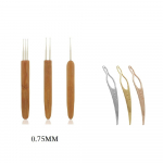 6 tk DIY heegeln&otilde;el, bambusest k&auml;epidemega, kootud juuste punumist&ouml;&ouml;riist