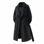 S&uuml;gismeeste keskmise pikkusega trenchcoat Meeste t&auml;navamood tuulejope trenchcoat Meeste &uuml;hev&auml;rvilised &auml;rikasulikud jakid L&otilde;dvad &uuml;ler&otilde;ivad XXL must