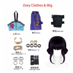 Deemonik&uuml;tt Zoey Cosplay Kost&uuml;&uuml;m KPop Iidol Zoey Cosplay Parukas Naised Rollim&auml;ngu Peo Karnevali Riietus Halloweeni Kost&uuml;&uuml;mid 140cm