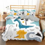 3D dinosauruste pere voodipesukomplekt lastele multifilmi tr&uuml;kitud voodikate &Uuml;ksikute poiste tekikottide komplekt &uuml;he suurusega voodiriided 70x133cm