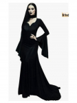 Halloween Morticia Addamsi vintage gooti pikk must kleit L must