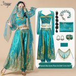 Printsess Jasmiini k&otilde;hutantsu kost&uuml;&uuml;m - Eksootiline India stiilis esinemiskomplekt t&auml;iskasvanutele Medium