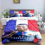 Mood Jalgpall M-Mbappe Digitr&uuml;kk Voodipesukomplekt Tekikott Tekk Voodi Noored Lapsed T&uuml;drukud Poisid S&uuml;nnip&auml;evakingitus US Twin(172x218cm)