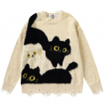 2KWEIRD Naljakad Kassikampsunid Harajuku &Uuml;legabariidiline Hip Hop Kampsun Pullover Kudum Y2K Vintage T&auml;navamood Kampsunid Unisex M beež