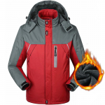 Meeste paksendatud jakk Talvine soe mantel Meeste lahtine pluss paks sametparka mantel Talve meeste veekindel jope, kui esitate tellimuse v&auml;iksemas suuruses XXXXXL punane