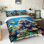 Ookeani Tekikoti Komplekt Sinine Meri Kala 3D Prinditud Laste Voodipesukomplekt Queen King Skandinaavia Ookeanimaastik Pehme Pol&uuml;ester Voodikate 70x133cm 2pcs