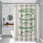 Retro K&ouml;&ouml;k Kala Sinine Sardiinid Punane Krabi Tuunikala Lihtne Du&scaron;ikardin Vannitoa Du&scaron;ikardin Lihtsalt Puhastatav H&otilde;&otilde;rutav Kerge L&auml;bipaistmatu 150x180 cm