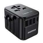 MOMAX 17W rahvusvaheline reisipistikupesa, 5 seadme samaaegne laadimine, 1 USB-C, 3 USB-A ja 1 AC pistikupesa, &uuml;he pordi v&auml;ljund 15W, rahvusvaheline toide gray