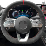 Libisemisvastane Must Suede Punutud Auto Rooli Kate Mercedes-Benz S-Class W222 GLC A-Class W177 C-Class W205 E-Class jaoks Style 13