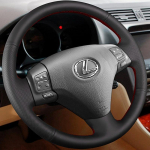 DIY Must k&auml;sitsi &otilde;mmeldud roolikate kunstnahast autode roolikatted Lexus RX330 RX400h RX400 2004-2007 jaoks Gray Thread